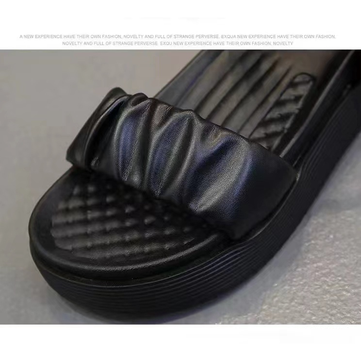 Dép Sandal Đế Xuồng Gót Vừa Dễ Phối Đồ Thời Trang Mùa Hè Phong Cách La Mã Dành Cho Nữ Đi Biển