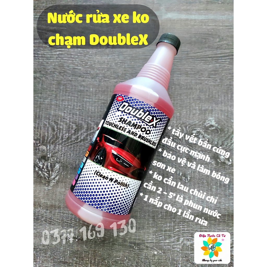 Nước rửa và dưỡng bóng xe cao cấp DoubleX ko cần chạm khi rửa - thể tích 1