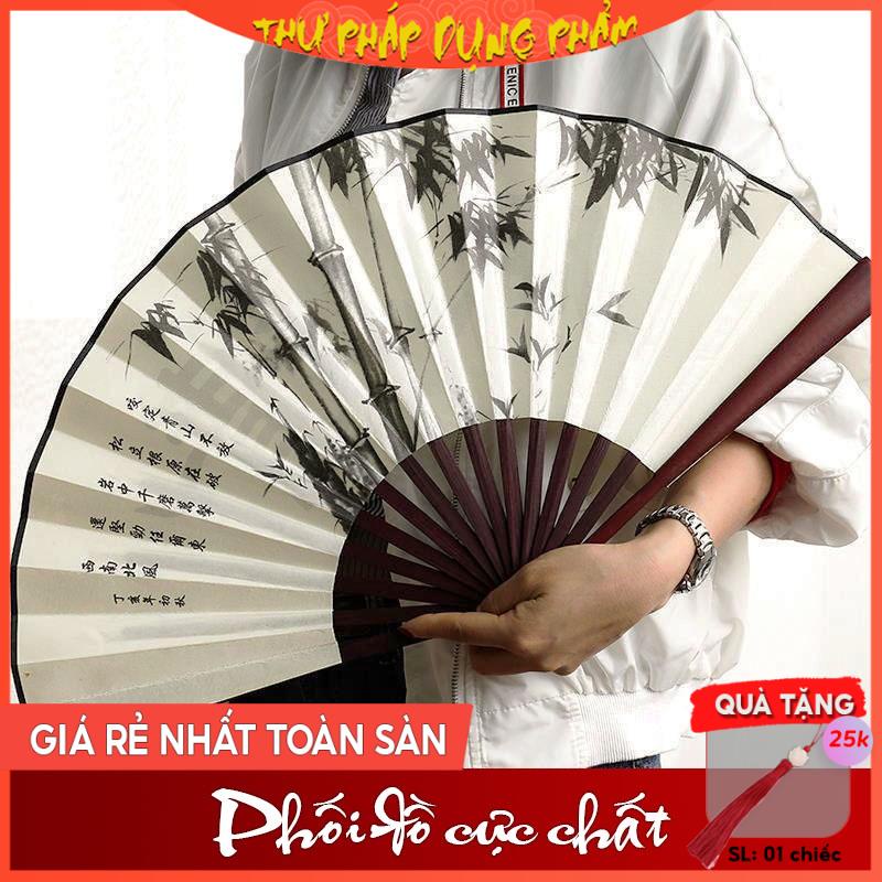 Quạt cầm tay cổ trang in tranh thư pháp tranh thủy mặc Thư Pháp Dụng Phẩm