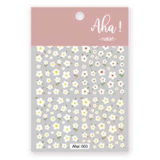 Sticker 3d hoa nhí trắng - hình dán móng aha! 003