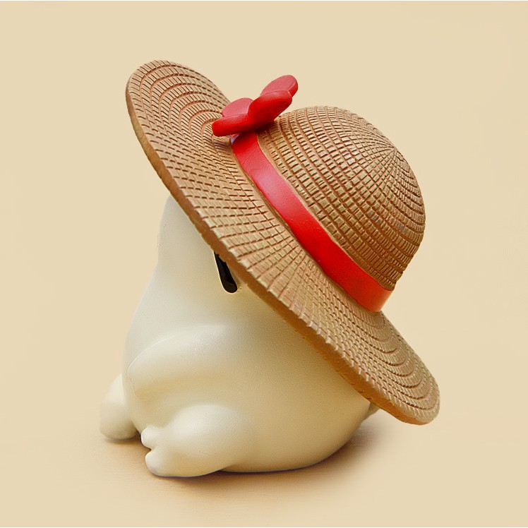 Mô hình Chibi Totoro đội mũ cói rất dễ thương cho các bạn trang trí xe hơi, bánh ngọt, DIY