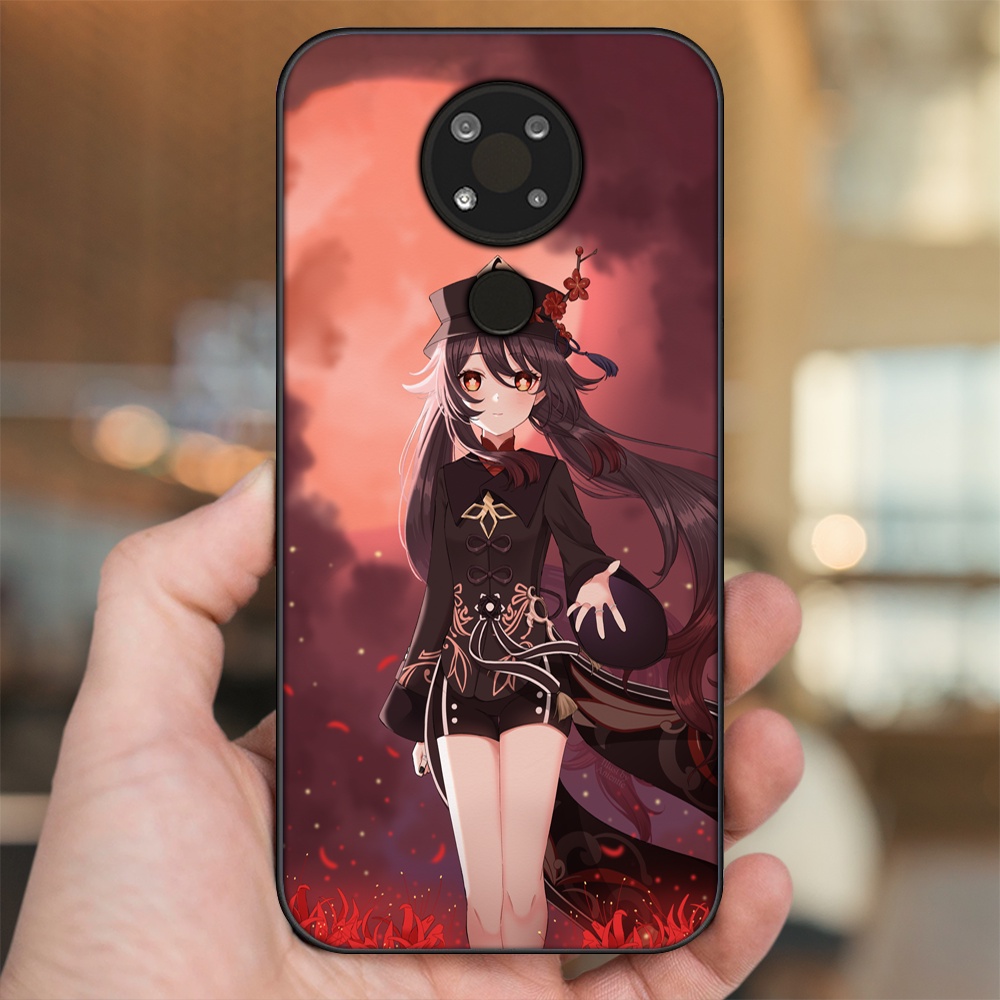 Ốp lưng Nokia 3.4 viền đen in hình Hutao Genshin Impact