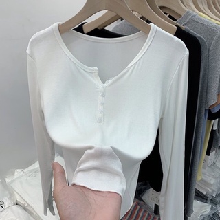 Áo len cổ v, áo giữ nhiệt nữ cổ V dày dặn xinh xắn