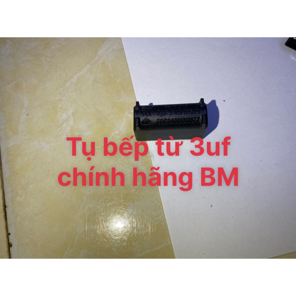 chiếc tụ bếp từ 3uF 275V Sịn BM tụ đứng