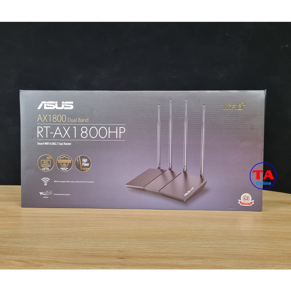 Bộ phát WiFi 6 ASUS RT AX1800HP Công suất phát mạnh Tốc độ không dây 1800Mbps