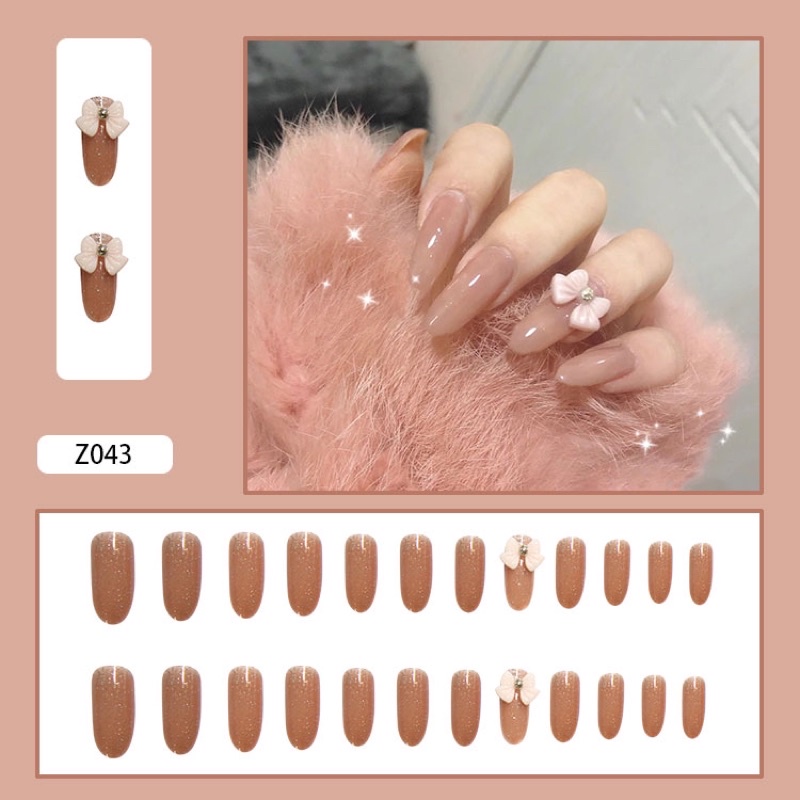 Móng tay giả D&P đính đá hộp 24 móng NAIL BOX