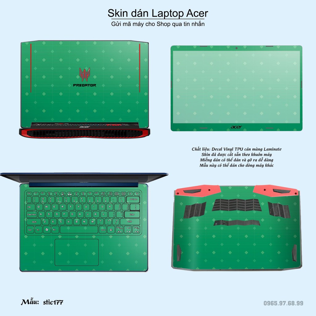 Skin dán Laptop Acer in hình Hoa văn sticker _nhiều mẫu 29 (inbox mã máy cho Shop)