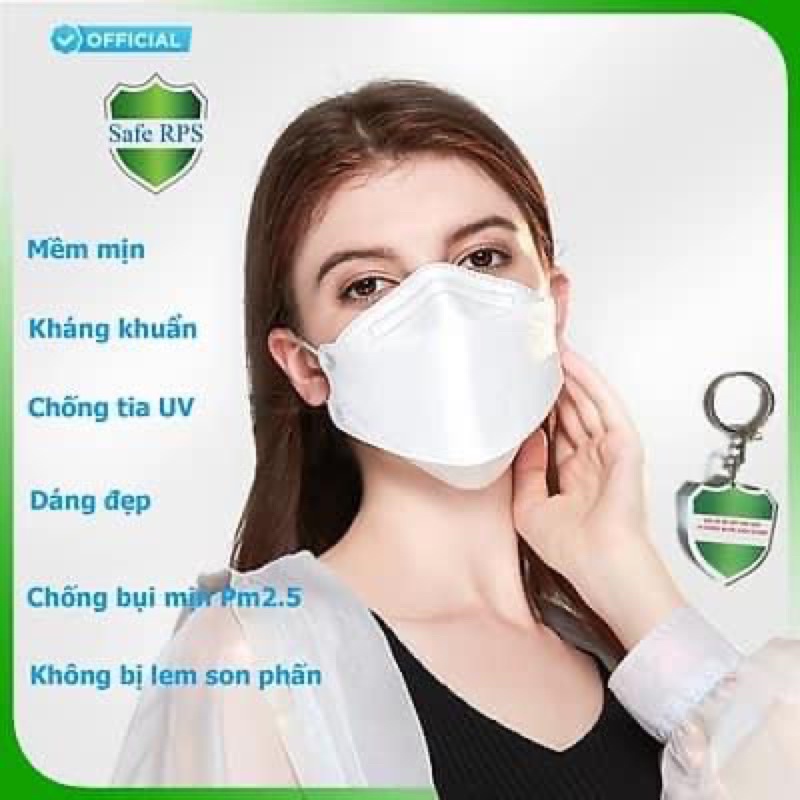 Combo 10 chiếc 𝗞𝗵𝗮̂̉𝘂 𝘁𝗿𝗮𝗻𝗴 𝟰𝗗 𝗠𝗮𝘀𝗸 𝗞𝗙𝟵𝟰 𝗹𝗼̣𝗰 𝗯𝘂̣𝗶 𝗺𝗶̣𝗻, 𝗸𝗵𝗮́𝗻𝗴 𝗸𝗵𝘂𝗮̂̉𝗻 𝟰 𝗹𝗼̛́𝗽 😷x
