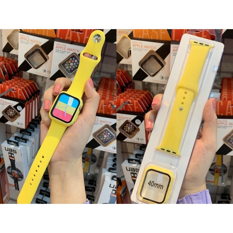 bộ sưu tập dây cao su + ốp viền cương lưc nhiều màu dành cho applewatch cực đẹp