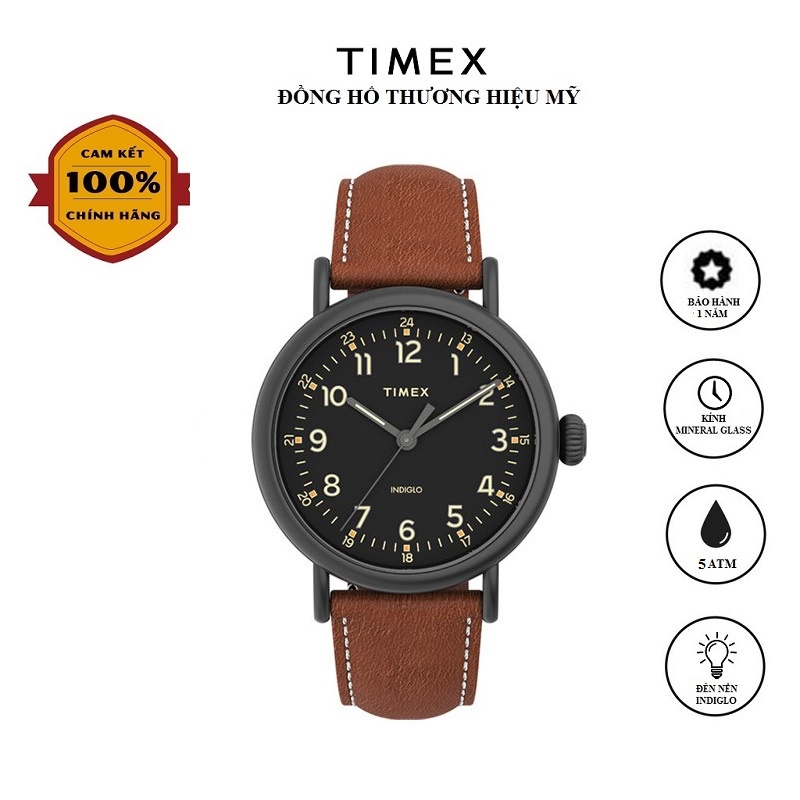 Đồng hồ Nam Timex Standard TW2U58600 - TW2U58700 Dây Da - Chính Hãng