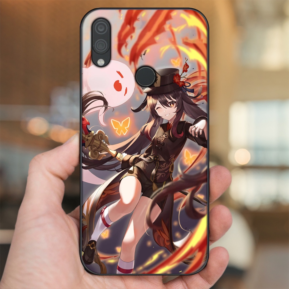 Ốp lưng Xiaomi Redmi Note 7, Note 7 Pro viền đen in hình Hutao Genshin Impact