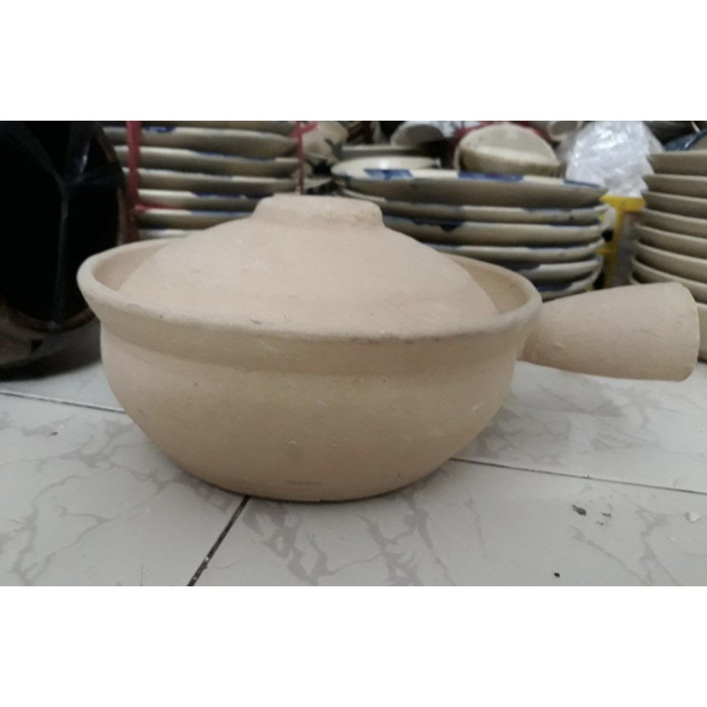 Nồi đất tráng men một tay cầm đk 18cm