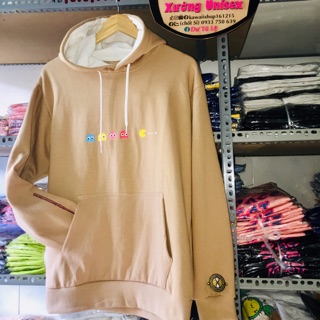 Áo hoodie gameover ảnh thật có clip màu nude form rộng che quần