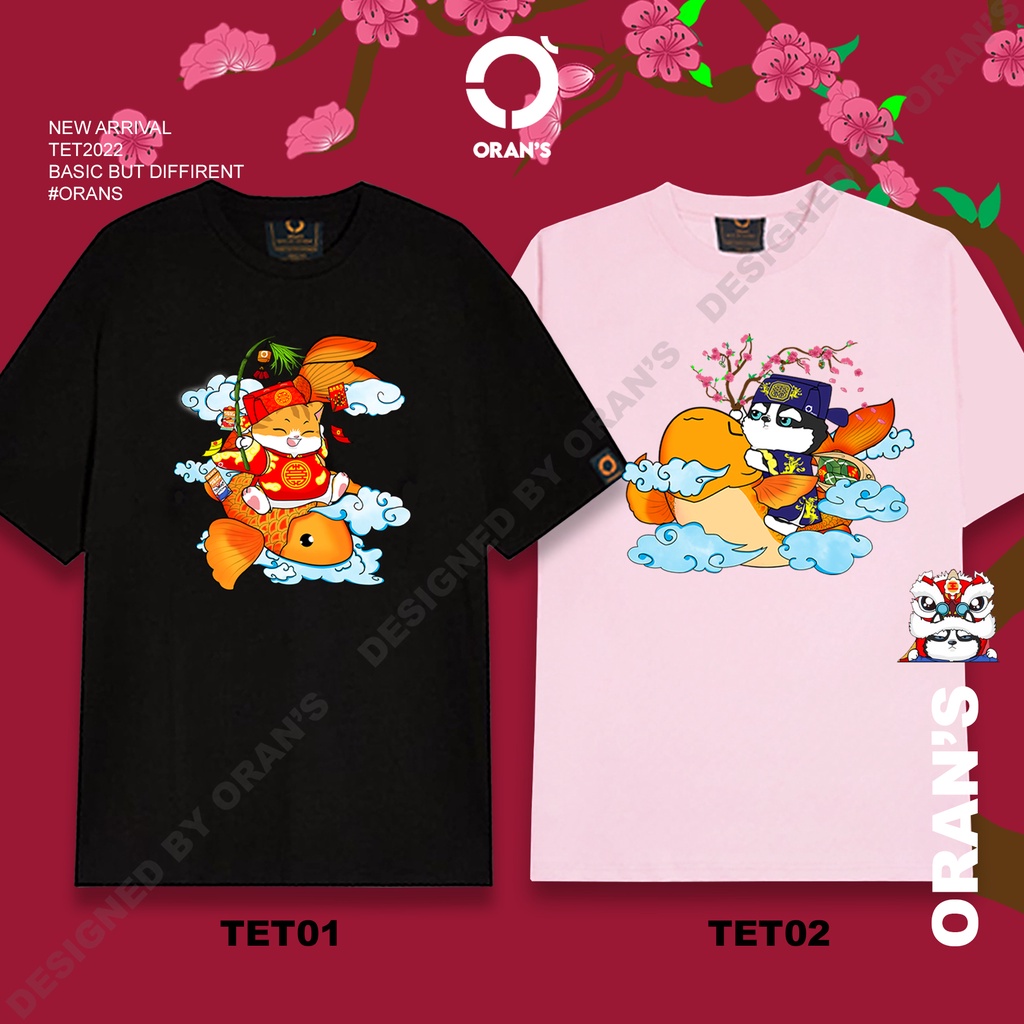 Áo thun đôi táo quân về trời ORAN’S tay lỡ Oversize chất Cotton 4C Tee 2022