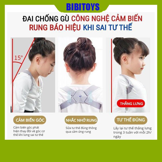 [MẪU 2020] Đai chống gù lưng điện tử cảm biến thông minh rung khi ngồi sai tư thế Công nghệ Nhật Bản