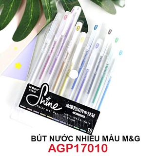 Bút gel m&g agp17010 bộ 10 cây 10 màu, ngòi 0.6mm