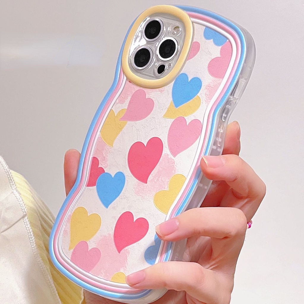 Ốp Điện Thoại Họa Tiết Trái Tim Xinh Xắn Cho iphone 12 13 11 Pro Max X Xs Max Xr Dij2