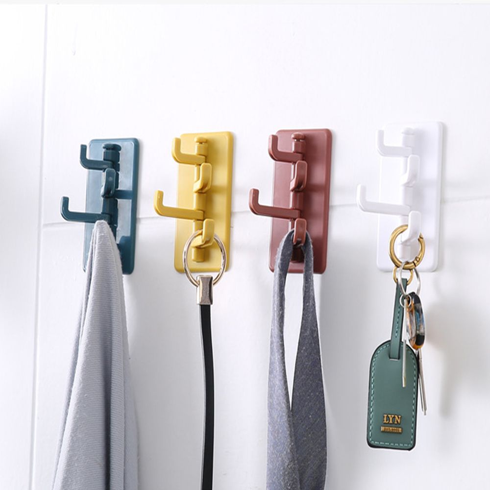 Móc Treo Đồ Bằng Nhựa Gắn Tường Không Để Lại Dấu Nhiều Màu Sắc Tiện Dụng Cho Nhà Bếp/Phòng Tắm