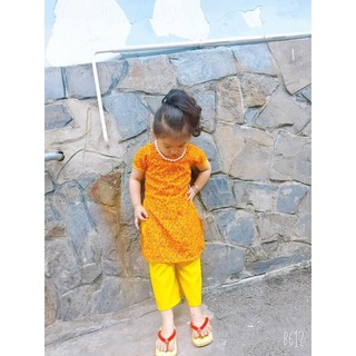 set bộ áo dài bà hội đồng cho bé