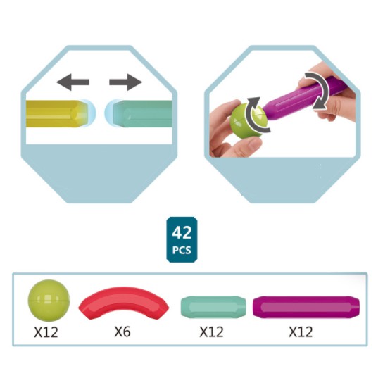 Xếp hình lắp ghép nam châm bi- 42 chi tiết