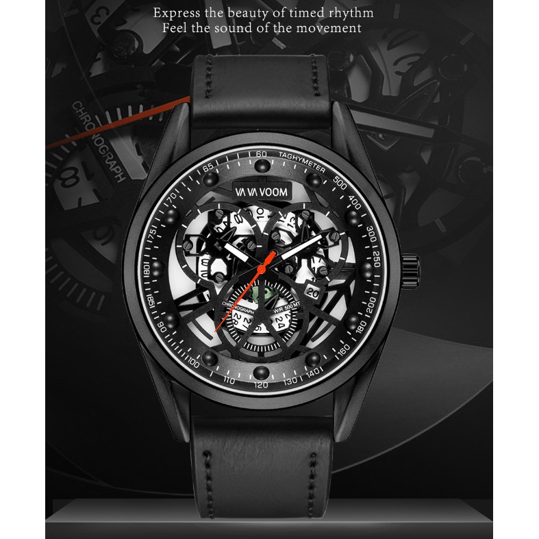 Đồng hồ nam VAVA VOOM V03 dây da cao cấp cực đẹp, lên tây cực êm ái, mặt to cá tính, chống nước tốt, hàng chính hãng | BigBuy360 - bigbuy360.vn