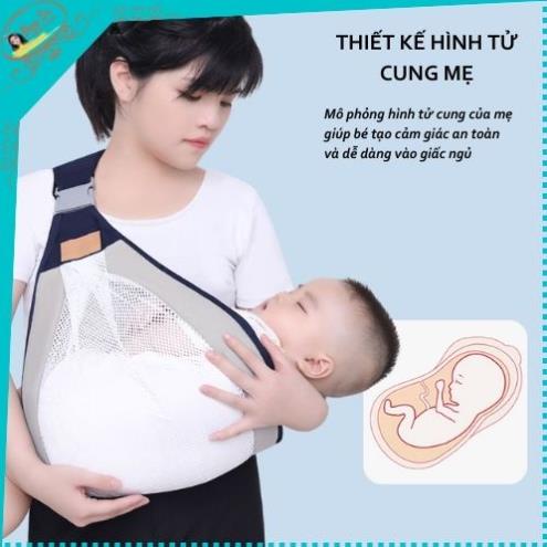 Dây Đai Bế Em Bé Địu Vải Trợ Lực Ngồi Cho Bé 0-36 Tháng Dạng Lưới Thoáng Khí An Toàn Tiện Lợi
