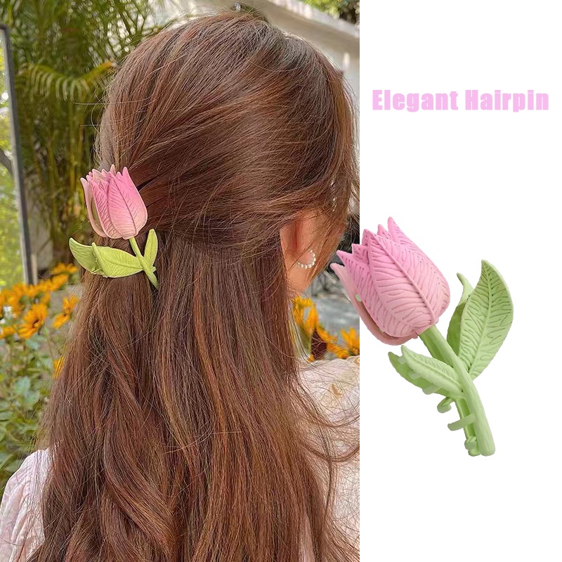 Kẹp Tóc Hình Hoa Hồng Dễ Thương Cho Nữ