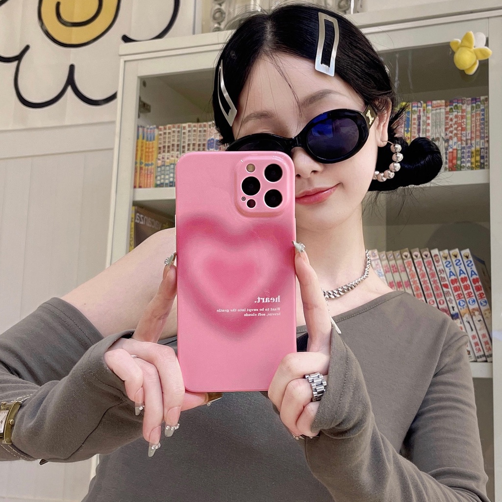 Ốp Điện Thoại Mềm Bảo Vệ Toàn Diện Chống Rơi Họa Tiết Trái Tim Dành Cho IPhone 13 12 11 Pro Max XS XS Max XR XS X