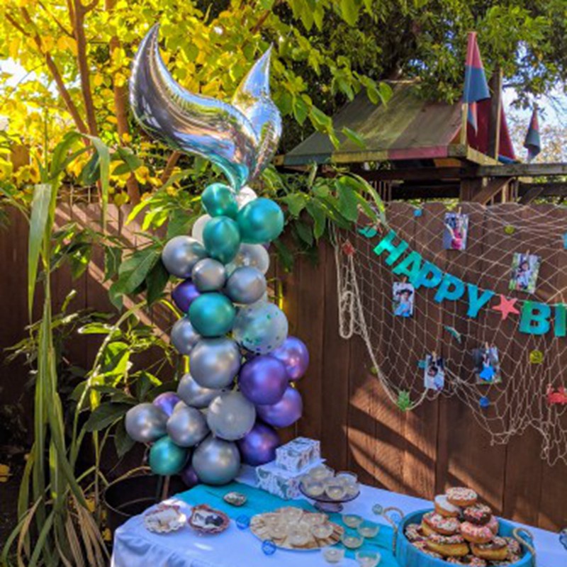 Bộ bong bóng nàng tiên cá Trang trí tiệc sinh nhật cho trẻ em Bữa tiệc chủ đề động vật