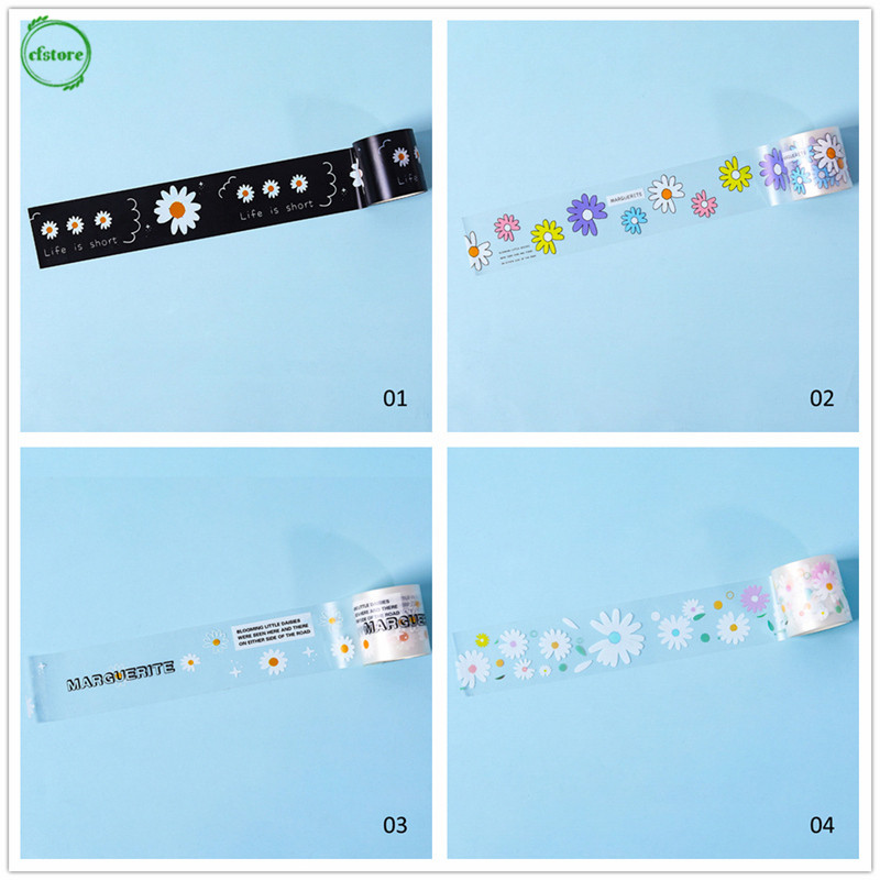 Cuộn Băng Dính Trong Suốt Chống Nước Hình Hoa Cúc