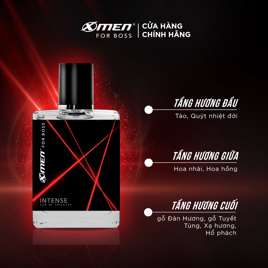 [Mã FMCGMALL giảm 8% đơn 250K] Nước hoa EDT X-Men for Boss Intense 49ml - Mùi hương trầm đầy nội lực | Thế Giới Skin Care
