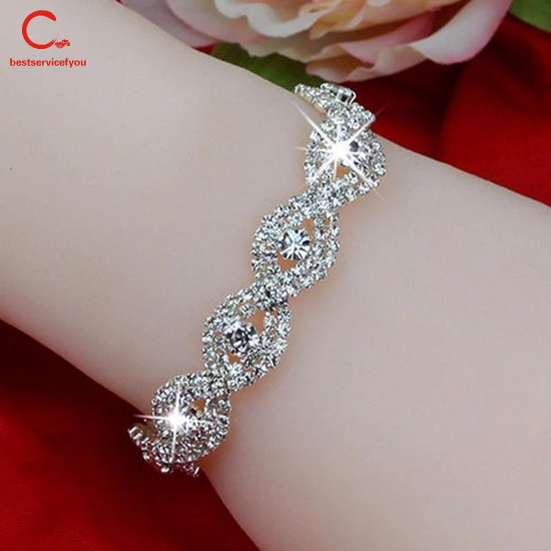 Vòng đeo tay đính kim cương giả lấp lánh xinh xắn cho nữ