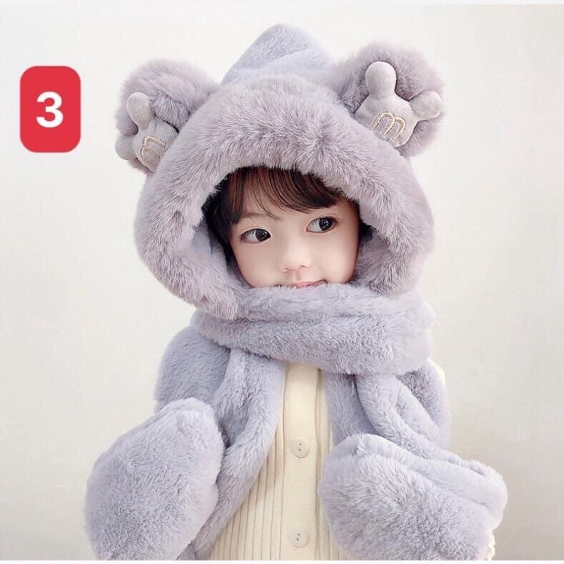 Sét 3 trong 1 mũ - găng tay - khăn