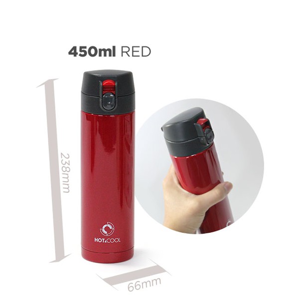 Bình Giữ Nhiệt Lock&Lock Cherry Vacuum LHC540 (450ml) - Đỏ - Thiết kế sang trọng cao cấp - Hàng Chính Hãng