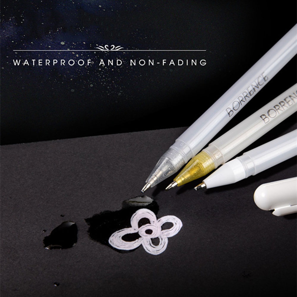 KMIME Bút Mực Gel Trắng Ngòi Mảnh 0.8mm Màu Đen Dành Cho Họa Sĩ Vẽ Phác Thảo