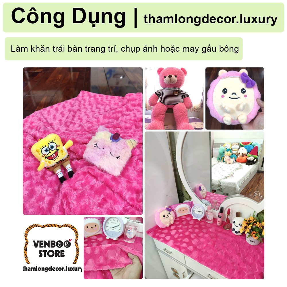 ️ 1m x 1m6 Vải lông xoắn may gấu bông outfit doll crunchies | vải Decor phòng ngủ chụp hình sản phẩm