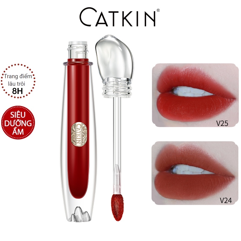 Son Môi Catkin Catkin Màu Nhung Lì Thiết Kế Vỏ Hình Mặt Mèo Xinh Xắn