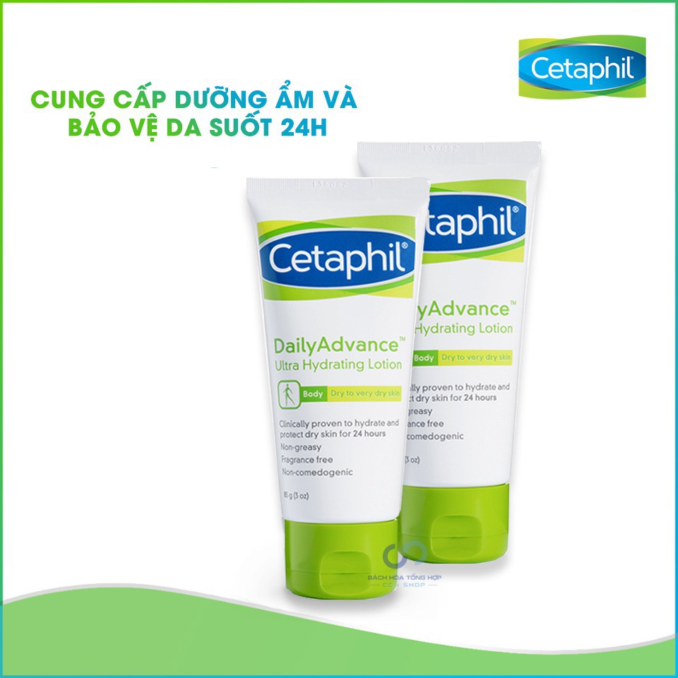 SỮA DƯỠNG ẨM CHO LÀN DA KHÔ RÁP CETAPHIL DAILY ADVANCE ULTRA HYDRATING LOTION 85g, hàng xách tay Mỹ