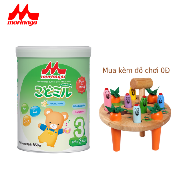 [Mua kèm đồ chơi 0Đ] Sữa Morinaga Số 3 - Kodomil Hương Vani 850g