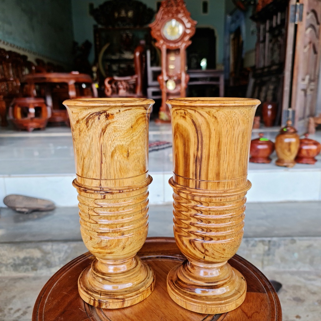 Ống đựng nhang, ống đựng đũa thờ cúng bằng gỗ hương đỏ Gia Lai và gỗ gụ ta