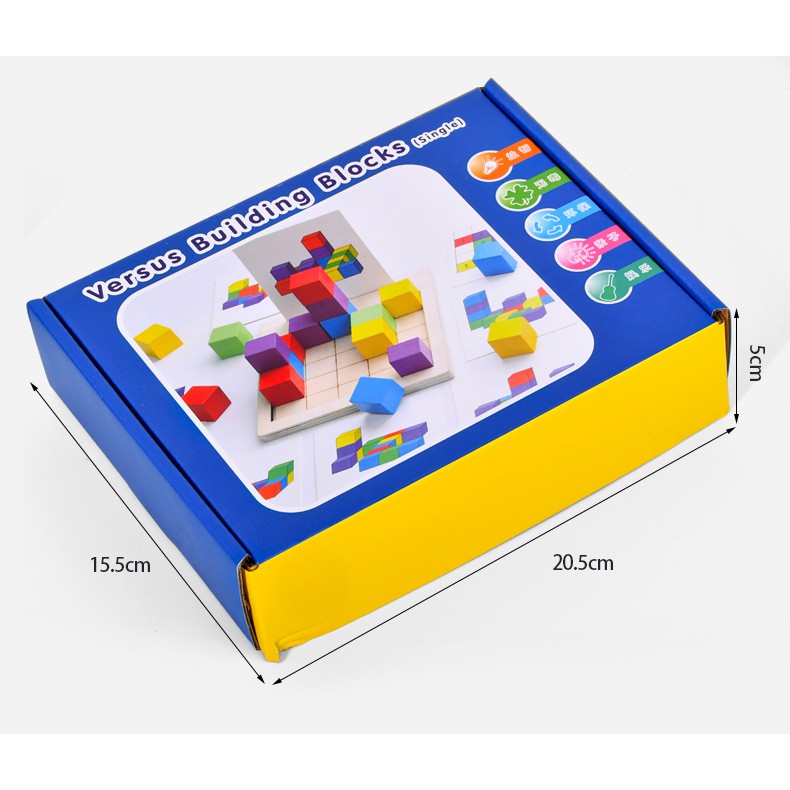 [PHÁT TRIỂN TƯ DUY] Đồ chơi xếp hình bằng gỗ cho bé [Trận chiến Rubik Cube] 1 người chơi MasterKids