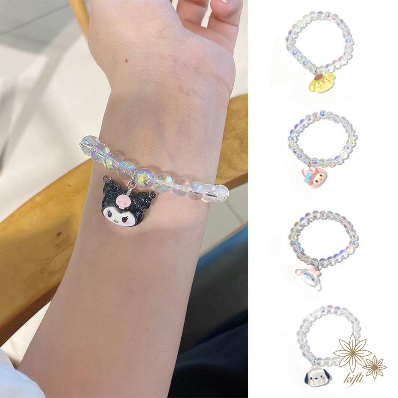 【kifli】Sanrio Vòng Tay Chuỗi Hạt Trong Suốt Hoạ Tiết Hoạt Hình Cún Cinnamon Dễ Thương Xinh Xắn