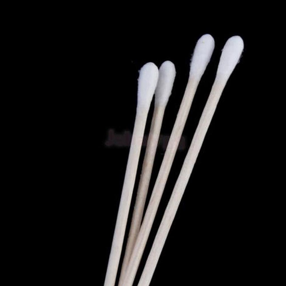 [Hàng mới về] Set 100 tăm bông cotton y tế cán gỗ dài 6&quot;  thiết kế tiện dụng