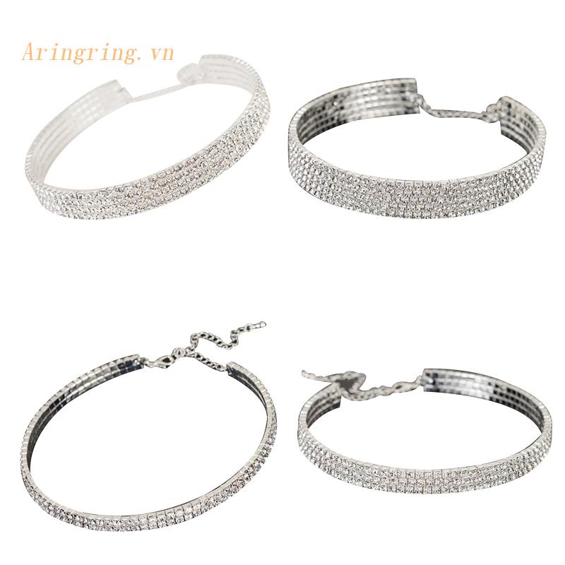 Vòng Cổ Choker 2-5 Hàng Đính Đá Kim Cương Toàn Diện Cho Cô Dâu