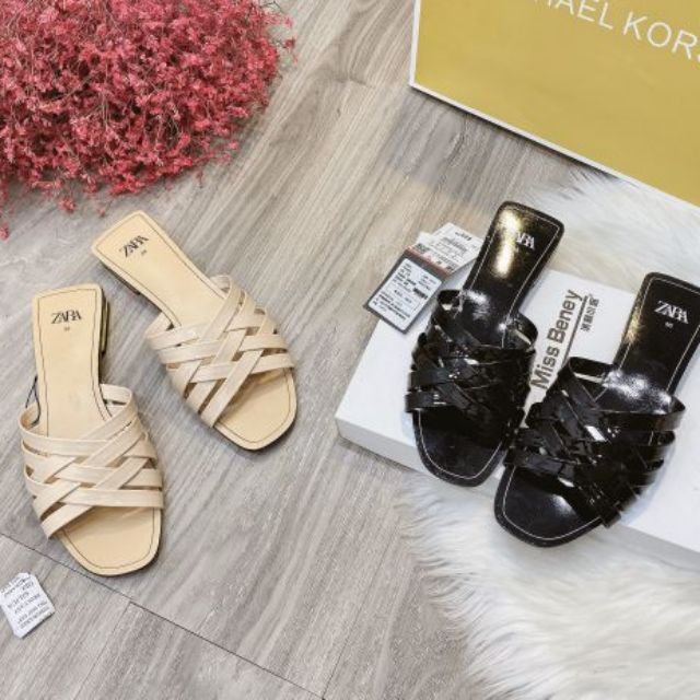 SANG CHẢNH (Có sẵnKV) Dép lê quai đan chéo z.ara fullbox tag . . RẺ ĐẸP . new mùa thu NEW H2
