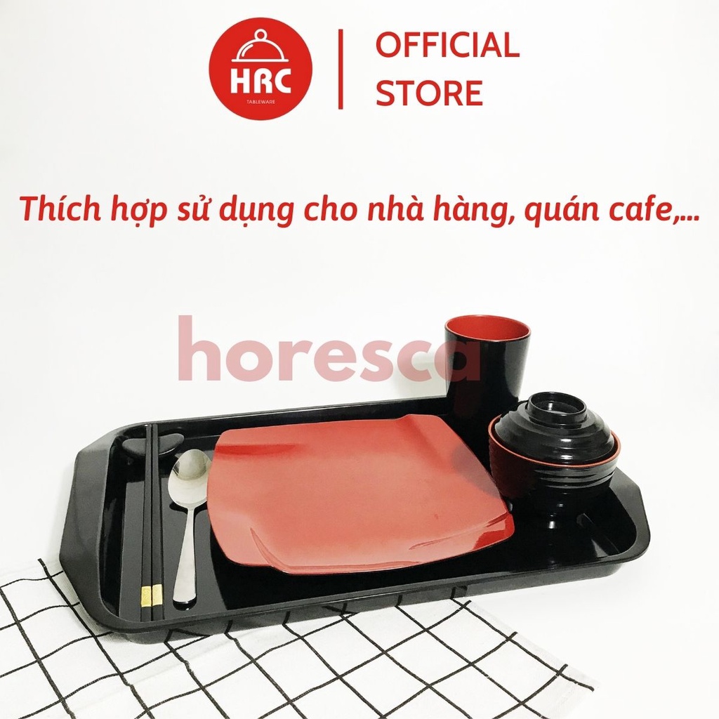 Khay Chữ Nhật Bê Đồ Ăn Có Tay Cầm (CAO CẤP) Khay Nhựa Phục Vụ Nhà Hàng, Quán Ăn, Quán Cafe