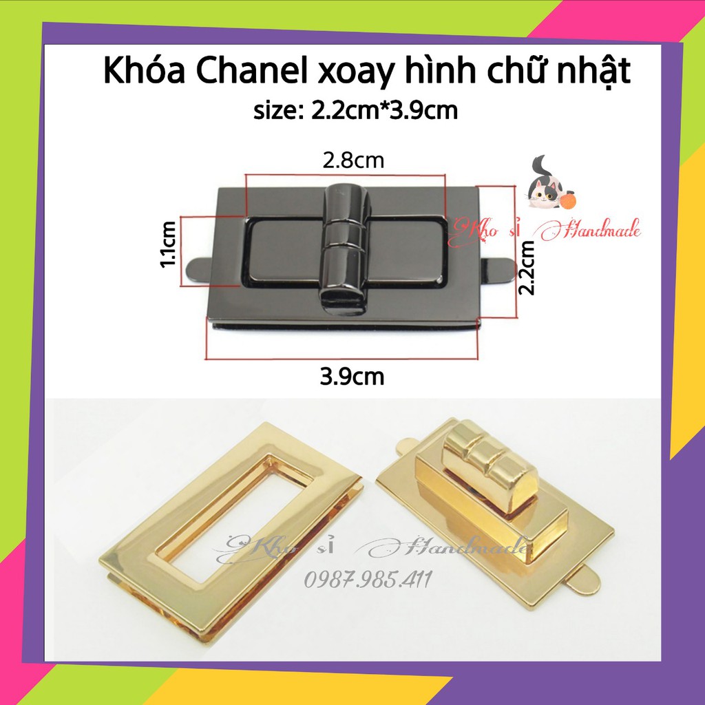 Khóa xoay hình chữ nhật 2.2*3.9cm