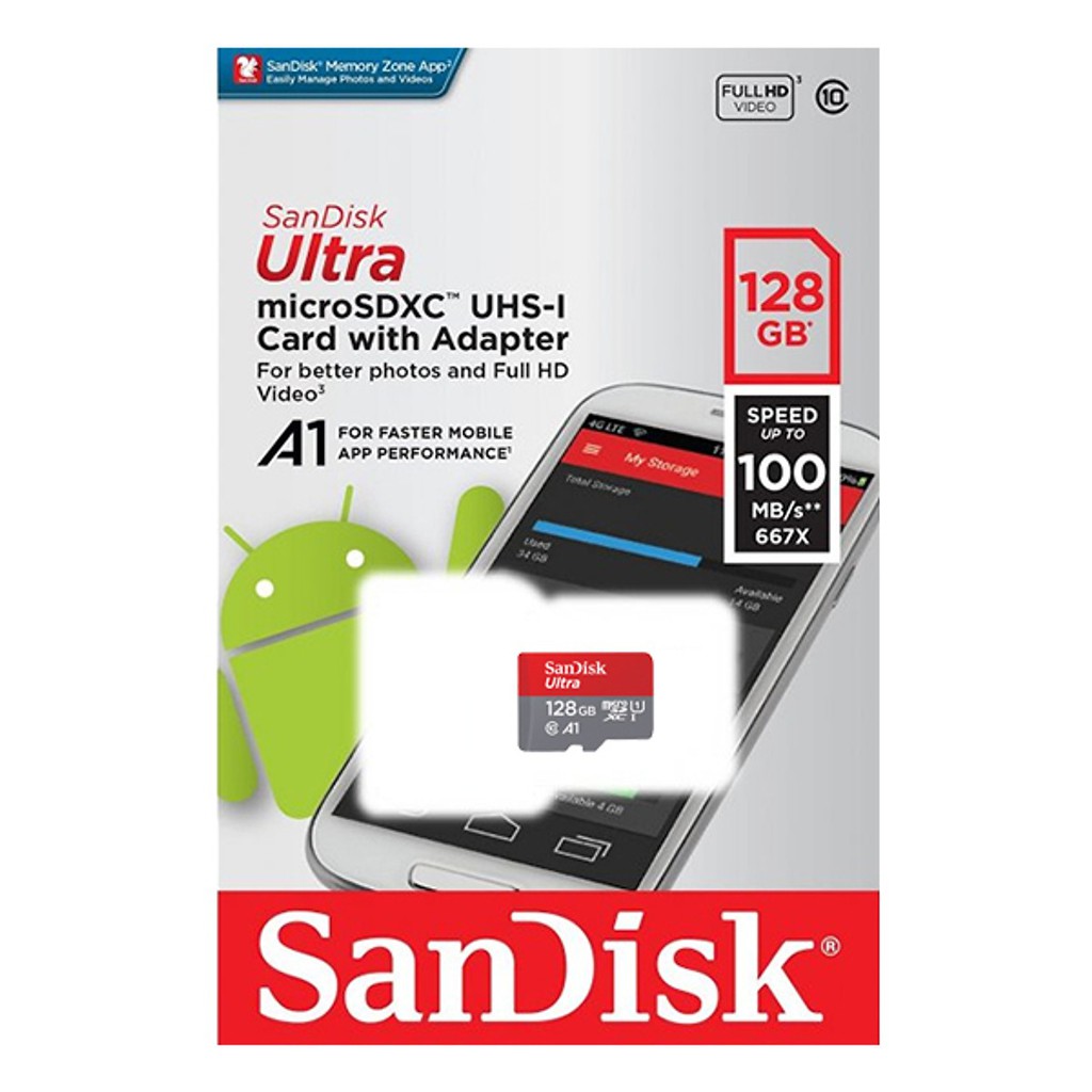 Thẻ Nhớ SanDisk Ultra 128GB/64G/32G UHS-I - 100MB/s Thẻ nhớ camera, thẻ nhớ điện thoại - hàng nhập khẩu