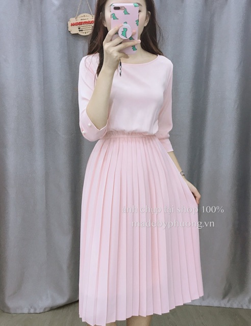 Đầm cổ thuyền tay lỡ chân ly | BigBuy360 - bigbuy360.vn