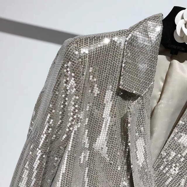 (ORDER) Áo khoác dài tay kim sa cổ vest | BigBuy360 - bigbuy360.vn